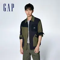 在飛比找蝦皮商城優惠-Gap 男裝 翻領工裝外套-橄欖綠(876977)