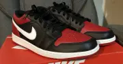 NEW Nike Air Jordan 1 Low Shoes Men's Size 13 Black/Gym Red-White [553558-066]
