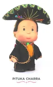 Pitukas Charra Mariachi Doll 6” Pituko Muñeca Clementina Made In Mexico Toy NEW