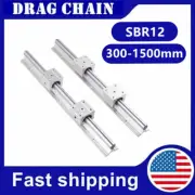 2Pcs SBR12 Linear Rail Guide Shaft Rod 300mm-1500mm 4Pcs SBR12UU Bearing Blocks