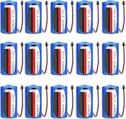 (15-Pack) ER34615 with SM Black Plug 3.6V 19000mAh D Size Non-Rechargeable Lithium Battery LS-33600 XL-205F for CNC & Printing Machine Tool,Meter,Clock