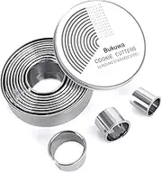 12 Pieces Round Cookie Biscuit Cutter Set,Graduated Circle Pastry Cutters,18/8 Stainless Steel Cookie Cutters and Donut Cutter Ring Molds
