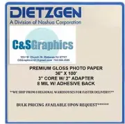 Adhesive Back Photo Paper Roll 36" x 100' 8MIL Gloss INKJET AQUEOUS
