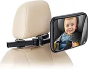 Car Seat Mirror for Baby Rear Facing - Adjustable Infant Safety Back Mirrors with Hook Clip, Wide View and Shatterproof Cars Backseat Accessories