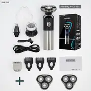 New Electric Shaver For Men Waterproof Fast Charging Shaving Machine 4D Electric Razor Wet & Dry Beard Trimmer Hair Clipper Black4in1 DoubleHead