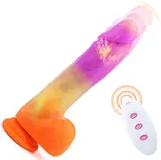 9.25" Realistic Thrusting Vibrating Dildo Vibrator, Silicone Heated G Spot Dildo with 6 Thrusts 8 Vibration, Suction Cup Dildo with Remote Control for Clit Anal Play, Adult Sex Toys for Women Men
