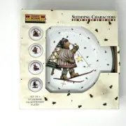 Debbie Mumm Christmas Sledding Characters Dessert/Salad Plates Set Of 4 New