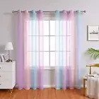 Sheer Curtain Nordic Style Wide Application Elegant Gradient Sheer Curtain