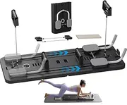 Multifunctional Abdominal Trainer Board, Foldable Automatic Rebound Ab Roller Board, Made of Pp Material with Smart Timer and Adjustable Comfortable Foam Armrests for Stomach Workout