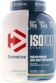 Dymatize Nutrition ISO-100 5lbs Hydrolyzed Whey Protein Isolate [Flavour Options: Gourmet Vanilla]