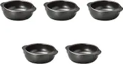 Set of 5, Small Black Round Au Gratin [5.7 x 4.7 x 1.8 inches (14.5 x 12 x 4.5 cm) | Setomonohonpo
