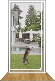MangMiao Partition Mesh Cat Door Screen Zipper Screen Door Prevent Pet Escape Door Curtains Soft Screen Door Prevent Dogs Cats from Running Around