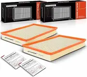 2-PC Engine Air Filter Compatible with Dodge Ram 1500 2002-2010, Ram 2500 2003-2010, Ram 3500 2002-2009 & Ram 1500 (Classic), 2500, 3500