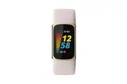 Fitbit Charge 5 Advanced Health & Fitness Tracker - Lunar White / Soft Gold - As New