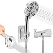 Tub Spout with Diverter, High Pressure 8 Settings Hand Held Shower head, Meta...