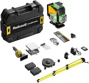 Cross Line Laser Green 16 Lines with Tripod 4 x 360° Laser Spirit Level Self-Levelling (Black)