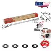 Durable 3/8-Inch Drive Flex Head Ratchet with 72 Teeth - Polished Cr-Mo Steel