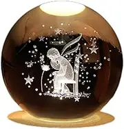 Inner Carved Little Prince and Rose Fox Series Crystal Ball, Colorful Luminous Warm Color Night Light Glass Ball (Little Prince and Rose)