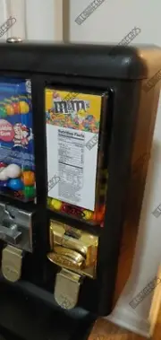10 Peanut MM's VENDING MACHINE CANDY STICKERS LABELS with NUTRITION Ingredients