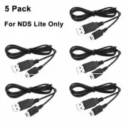 5x USB Charging Cable Cord For Nintendo DS Lite NDS Lite Black 3FT