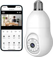 PRUBOVI Light Bulb Security Camera Outdoor Inddor 2K, 4MP 2.4GHz Wireless WiFi Light Socket Security Cam, 360° Rotation Motion Detection Tracking Color Night Vision 2 Way Talk