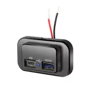 Car Fast Charger Socket PD Type-C Ports Dual USB Power Adapter QC3.0 Accessories (for: Smart)