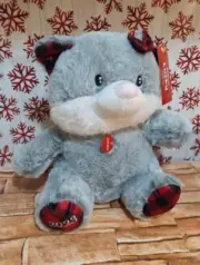 New with Tags ❤️ PetSmart LUCKY 2023 Gray Plush 9" Kitty Cat with Squeaker & Bow