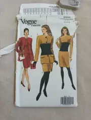 VOGUE patterns 8444 Misses Jacket and Dress contrast midriff size 12 14 16 Uncut