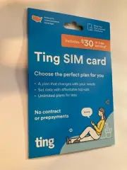 SIM CARD Starter Kit for Ting Mobile 5G LTE Prepaid Plan No Contract BYOD w/ $30