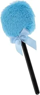 [Minkissy] Ultrasoft Makeup Puff Bow Long Hair Face Sponge for Women Lollipop Shape Versatile for Dry Body Powder Application