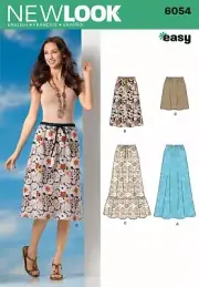 New Look 6054 Misses pull over Skirts Sewing Pattern Sz 4-16