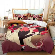 o523 Hazbin -Hotel -3 Piece- Bedding Set Printed-Duvet Cover Set- Printed Bed Comforter -Cover Quilt -Covers with Pillowcases for -Your Own- Bedroom N