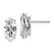 14k White Gold 10x5mm Cubic Zirconia Marquise Stud Earring