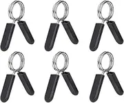 PAMASE 6pcs Barbell Clip Clamps- Dumbbell Spring Lock Collars with Plastic Handle for Dumbbell Barbell Fitness Strength Training