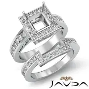 Diamond Engagement Bridal Setting Ring 18k Gold White Princess Semi Mount 1.4Ct