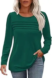 [Generic] Duds Women Plus Size 3X Women Fall Fashion Casual Blouses Trendy Pleated Tunic Tops for Underwear Thermal Tops