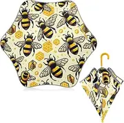 [ODAWA] Uv Blocking Umbrella Flying Bees and Honeycomb Kids Umbrella, J Handle Golf Umbrellas