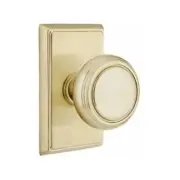 Emtek 8221NWUS4 Privacy, Rectangular Rosette, Norwich Knob, Satin Brass