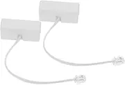 2Pcs Telephone Line Splitters Pc Adapters for Dual Device Connection Sleek Design for Reliable Signal Transmission Convenient Detachable Telephone Supplies