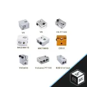 Heat Block Hotend for E3D V5 V6 MK7 MK8 MK2 MK10 Volcano PT100 CR10 3D Printer