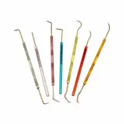 7 pc. Dental Pick Set with Colored Handles- Metal Tool for Hobby and Crafts