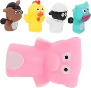 5pcs Farm Animal Finger Pups for Boys and Girls Hand Puppet Toys Soft Stretchy Cartoon Hand Puppet Set for Toddlers for Party Favors Storytelling