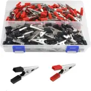 120 PCS Metal Alligator Clips Electrical Test Clamp w/Plastic Red Black Hands