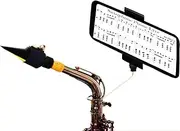 BEIIRLLA Alto Saxophone Lyre Phone Holder,Adjustable Marching Lyre for Sax,Securely Mount Phone to Your Sax Lyre,Easily Read PDF Sheet Music,Take Video,Clip 3.54inmax Open,with Storage Bag