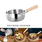 Saucepan with Wood Handle Long Handle Sauce Pan for Teahouse Restaurant Home