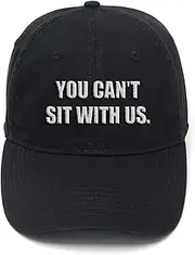 [Generic] Baseball Caps Novelty Flock Printing You Can't Sit with US Washed Cotton Adjustable Baseball Cap - HAT - MS015, Color, One Size