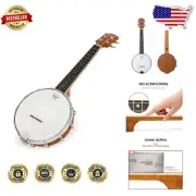 Dual-Style 4-String Banjo Ukulele with Superior Intonation & Tuning Stability