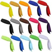 Yardwe 15 Pcs Sweat Absorbent Sports Bandana Make up Headband Mens Hairband Athletic Headbands for Women Sport Hair Bands Tie Headband for Women Sweatbands Headband Mens Tie Polyester