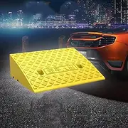 Cars Driveway Ramps, Portable Wheelchair Curb Ramps, 1" 7" 4" 6" Rise Rubber Threshold Ramp Loading Ramp for Home Steps Warehouse Sidewalk(Yellow,50x37x15 cm)