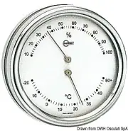BARIGO Orion Series Thermometer Hygrometer Polished SS silver dial 102mm